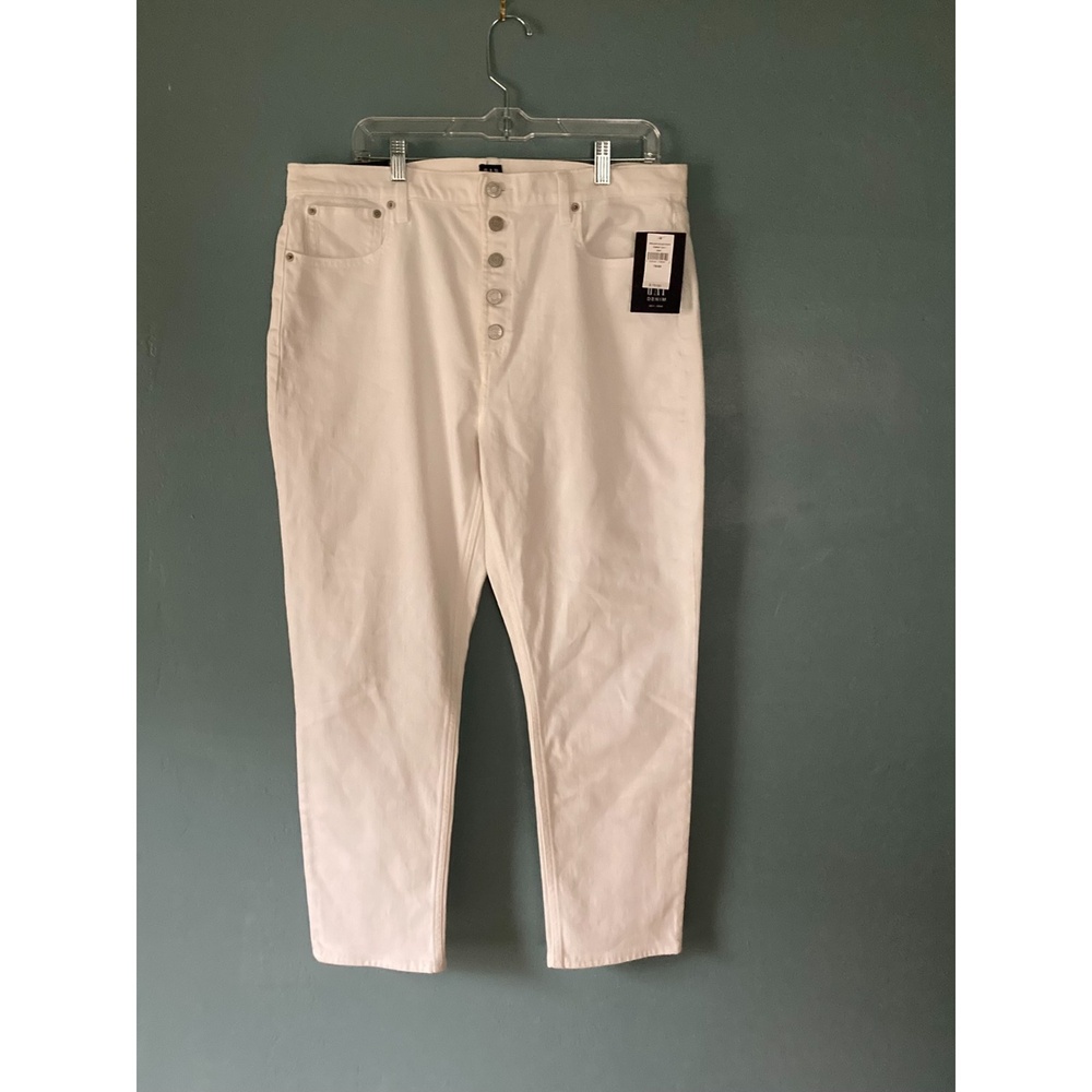 NWT Gap white button fly high rise cigarette jeans size 16